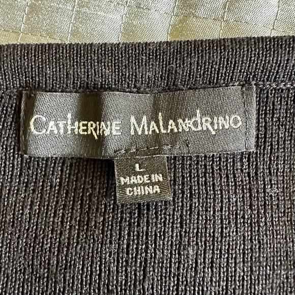 Catherine Malandrino Scoop Neck Sweater Cut Out Details at Sleeves Black Size L - Picture 7 of 12